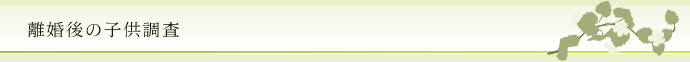 離婚後の子供調査