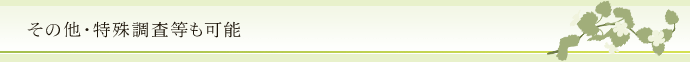 その他・特殊調査等も可能